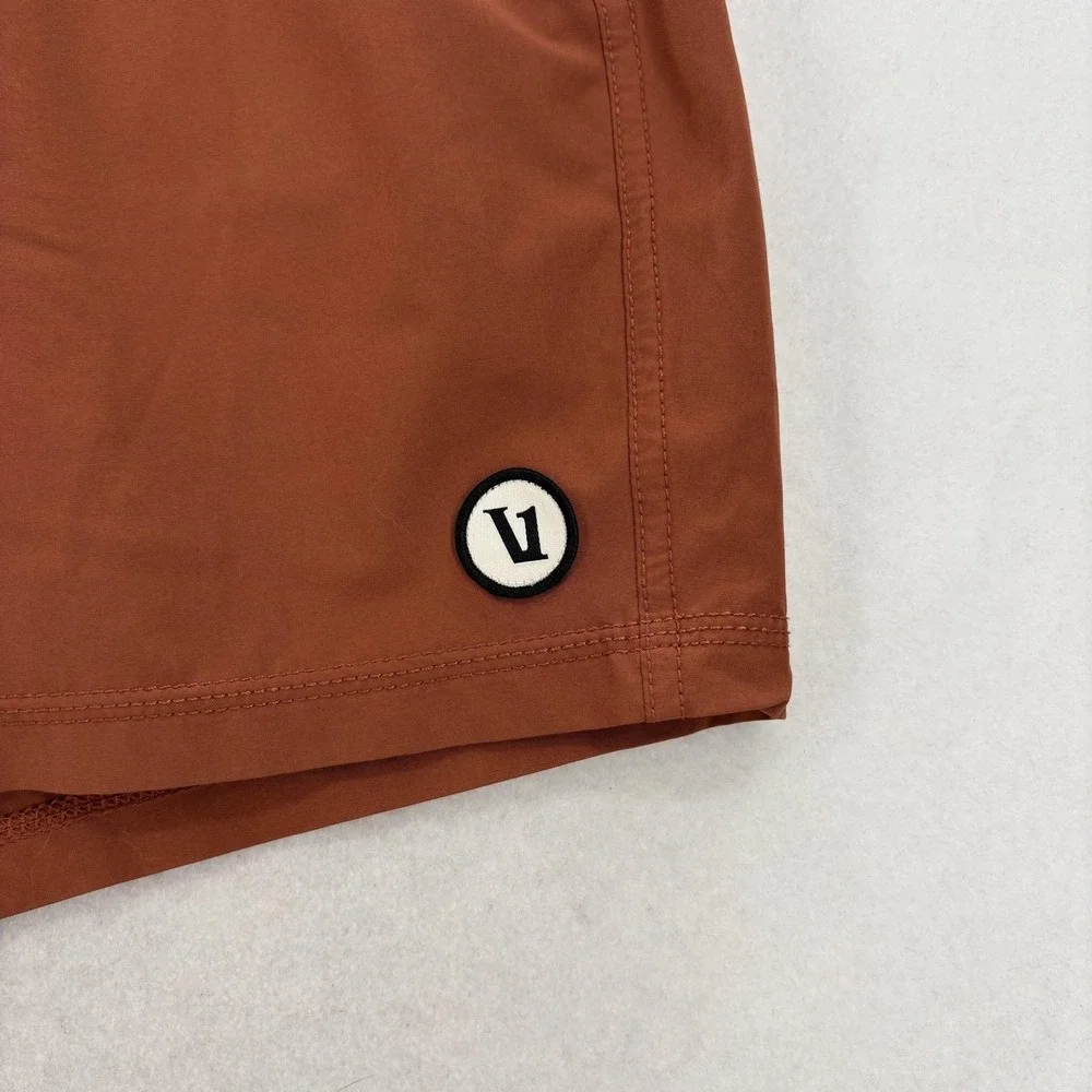 Vuori Kore Short Mens 2XL Orange Lined Quick Dry Elastic Waist Gym Swim Beach